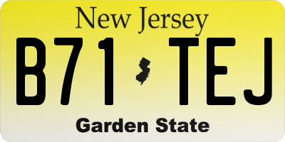 NJ license plate B71TEJ