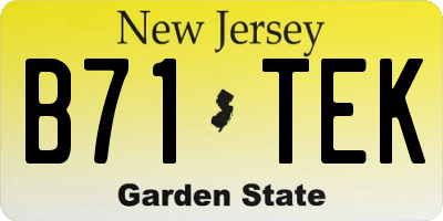 NJ license plate B71TEK