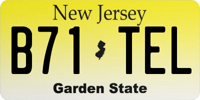 NJ license plate B71TEL