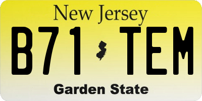 NJ license plate B71TEM