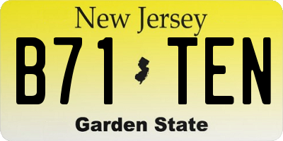 NJ license plate B71TEN