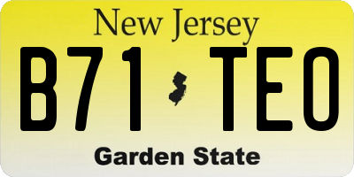 NJ license plate B71TEO