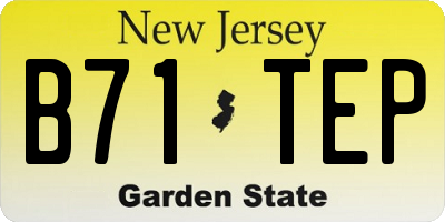 NJ license plate B71TEP