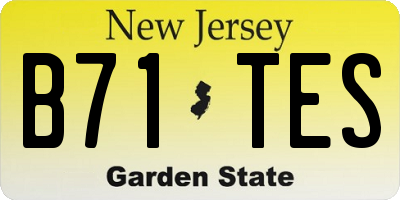 NJ license plate B71TES