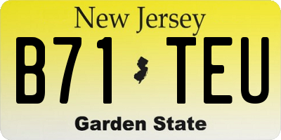 NJ license plate B71TEU