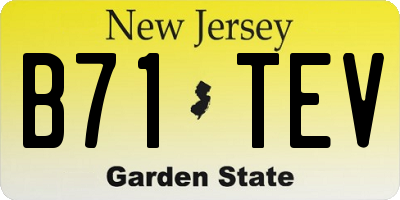 NJ license plate B71TEV