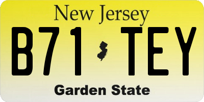 NJ license plate B71TEY
