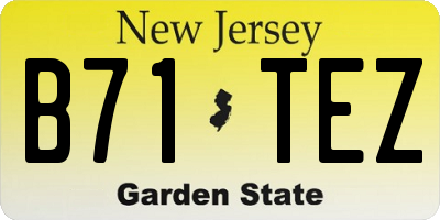 NJ license plate B71TEZ
