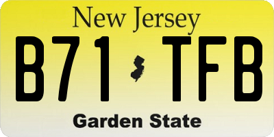 NJ license plate B71TFB