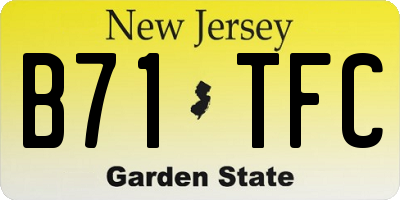 NJ license plate B71TFC