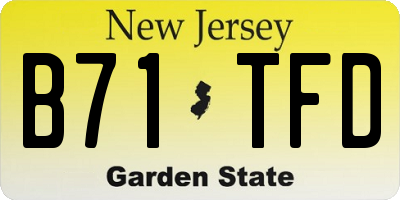 NJ license plate B71TFD