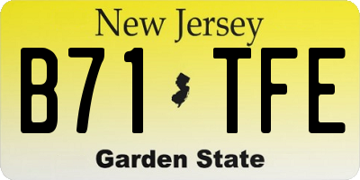 NJ license plate B71TFE