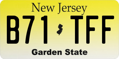 NJ license plate B71TFF