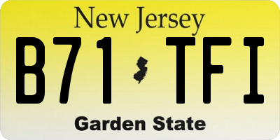 NJ license plate B71TFI