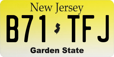 NJ license plate B71TFJ