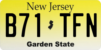 NJ license plate B71TFN