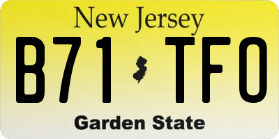 NJ license plate B71TFO