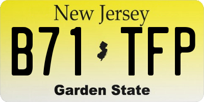 NJ license plate B71TFP