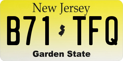 NJ license plate B71TFQ