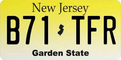 NJ license plate B71TFR