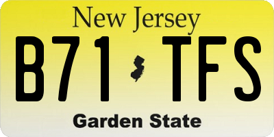 NJ license plate B71TFS