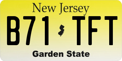 NJ license plate B71TFT