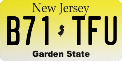NJ license plate B71TFU