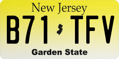 NJ license plate B71TFV