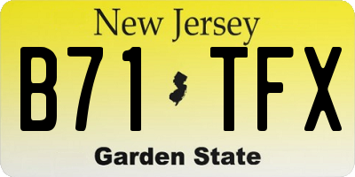 NJ license plate B71TFX