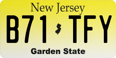 NJ license plate B71TFY