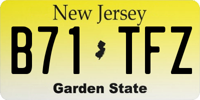 NJ license plate B71TFZ