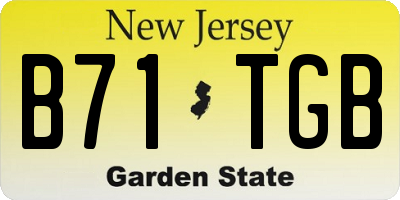 NJ license plate B71TGB