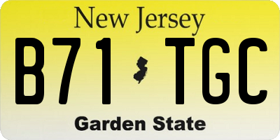 NJ license plate B71TGC