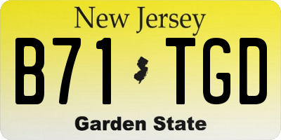 NJ license plate B71TGD