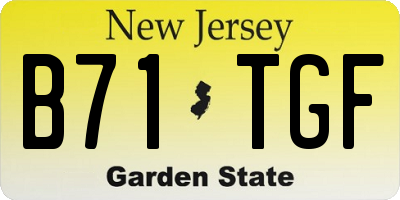 NJ license plate B71TGF
