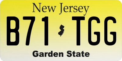 NJ license plate B71TGG