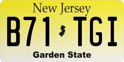 NJ license plate B71TGI