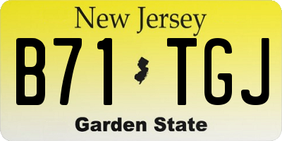 NJ license plate B71TGJ