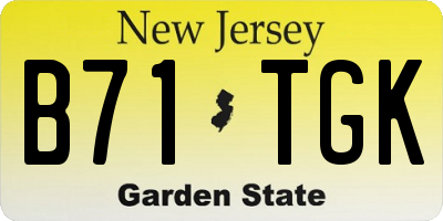 NJ license plate B71TGK