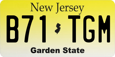 NJ license plate B71TGM