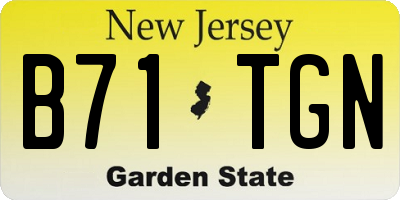 NJ license plate B71TGN