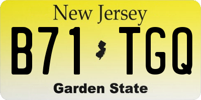 NJ license plate B71TGQ