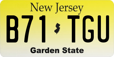 NJ license plate B71TGU