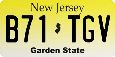 NJ license plate B71TGV