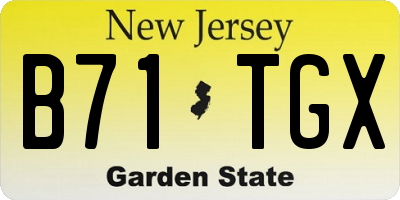NJ license plate B71TGX