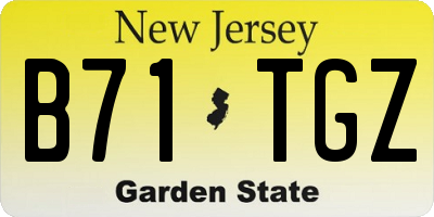 NJ license plate B71TGZ