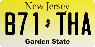 NJ license plate B71THA
