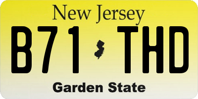NJ license plate B71THD