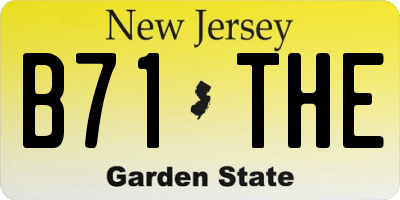 NJ license plate B71THE