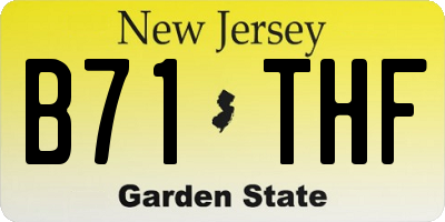 NJ license plate B71THF
